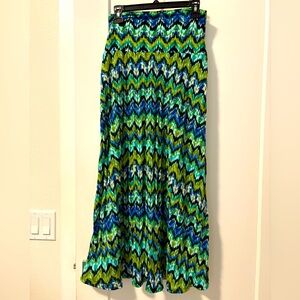 Vibrant Multicolor Chevron Maxi Skirt